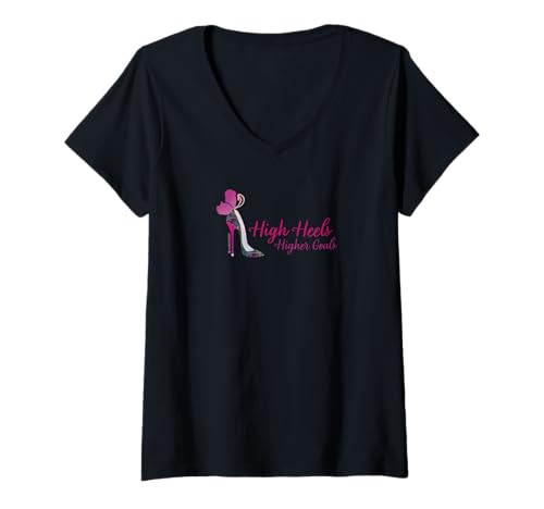 Damen High Heels, Higher Goals T-Shirt mit V-Ausschnitt Damen High Heels, Higher Goals T-Shirt mit V-Ausschnitt von HOUSE OF TURNOWSKY APPAREL