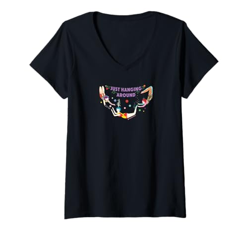 Damen Just Hanging Around T-Shirt mit V-Ausschnitt Damen Just Hanging Around T-Shirt mit V-Ausschnitt von HOUSE OF TURNOWSKY APPAREL