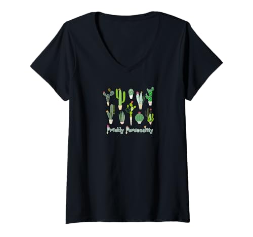 Damen Prickly Personality T-Shirt mit V-Ausschnitt Damen Prickly Personality T-Shirt mit V-Ausschnitt von HOUSE OF TURNOWSKY APPAREL
