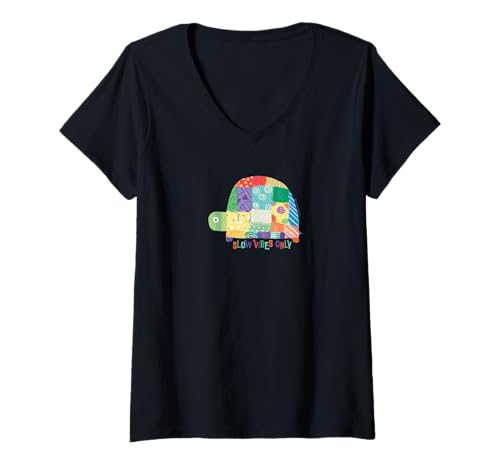 Damen Slow vibes only T-Shirt mit V-Ausschnitt Damen Slow vibes only T-Shirt mit V-Ausschnitt von HOUSE OF TURNOWSKY APPAREL