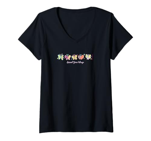 Damen Spread Your Wings T-Shirt mit V-Ausschnitt Damen Spread Your Wings T-Shirt mit V-Ausschnitt von HOUSE OF TURNOWSKY APPAREL