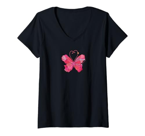 Damen Wings of Love T-Shirt mit V-Ausschnitt Damen Wings of Love T-Shirt mit V-Ausschnitt von HOUSE OF TURNOWSKY APPAREL