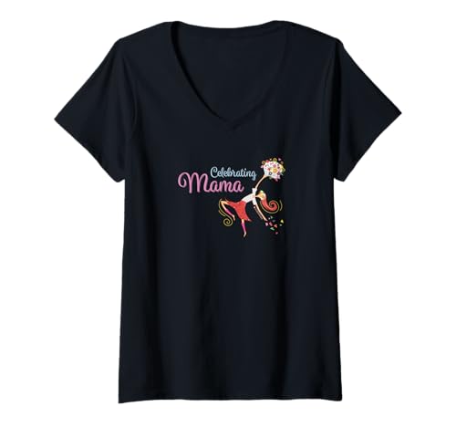 Damen Wir feiern Mama T-Shirt mit V-Ausschnitt Damen Wir feiern Mama T-Shirt mit V-Ausschnitt von HOUSE OF TURNOWSKY APPAREL