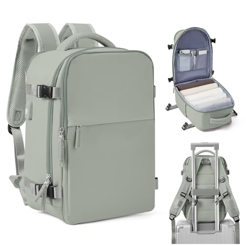 Ryanair Handgepäck Rucksack 40x20x25 Handkabinengepäck Reiserucksack Unter Dem Sitz Handgepäck Rucksack Flugzeug Reisetasche Weekendertasche Wanderrucksack Lässiger Tagesrucksack,V4-Grau-Grün von HPLQQ