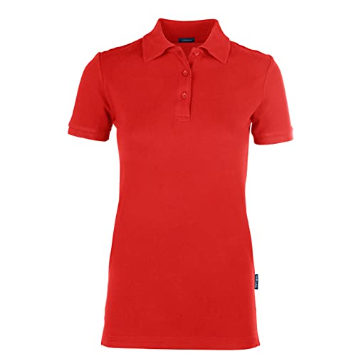 HRM Damen Luxury Stretch Polo, rot, Gr. 5XL I Premium Polo-Shirt Damen aus 95% Baumwolle & 5% Elasthan I Basic Polohemd bis 40°C farbecht waschbar I Hochwertige & nachhaltige Damen-Oberteile von HRM