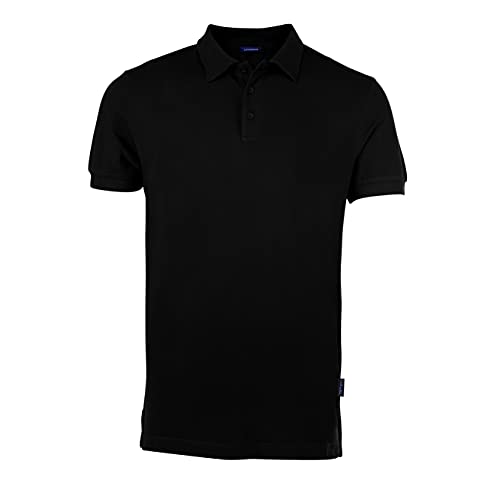 HRM Herren Luxury Polo, schwarz, Gr. 2XL I Premium Polo Shirt Herren aus 100% Baumwolle I Basic Polohemd bis 60°C farbecht waschbar I Hochwertige & nachhaltige Herren-Bekleidung von HRM