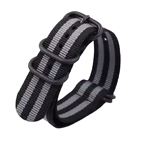 HTFKFW Uhrenarmband, 18/20/22/24mm Männer Ersatz Schwarz Ring Schnalle NATO Military Nylon Leinwand Armband Armband zubehör (Color : Type 6_22mm) von HTFKFW