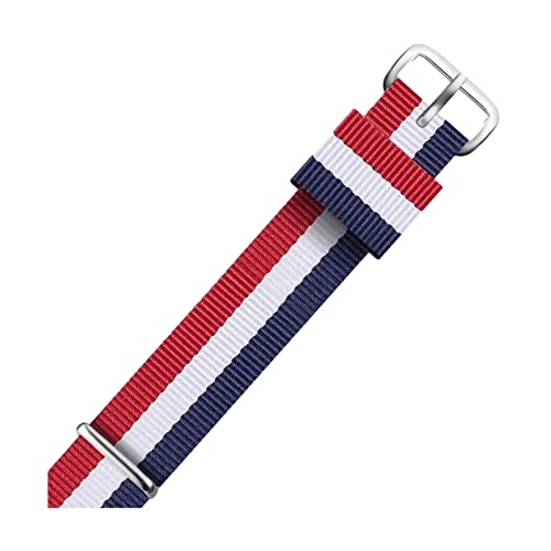 Uhrenarmband, 12/13/14/15/16/17/18/19/20/22 mm Herren Damen gestreifter Druck Nylon Canvas Uhrenarmband Ersatz for Quarzuhr, 15 mm von HTFKFW