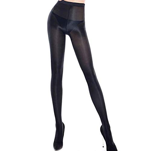 HTRUIYATY Damen Glossy Glänzende Tanzen Stage Strumpfhose,70D Hohe Elastizität Fiber Strumpfhosen damen Footed hohe taille öl socken tights(Schwarz) von HTRUIYATY