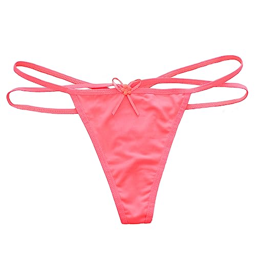 HTRUIYATY Damen String Tanga mit Sexy Riemchen High-Stretch Ultra-Silky Low Rise Thong Hellrot von HTRUIYATY