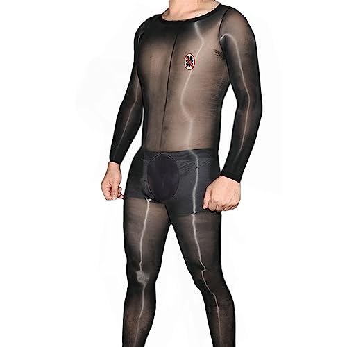 HTRUIYATY Herren Glänzende 8D Ganzkörperstrumpfhose Men Overall Jumpsuit Bodystocking Elastische und stylische Bodysuit von HTRUIYATY