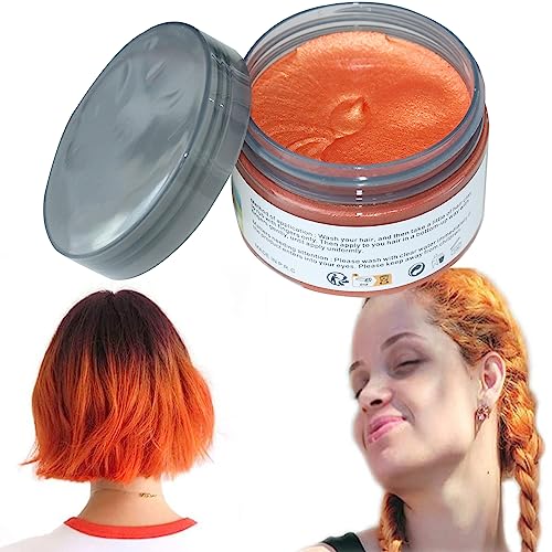 Haarfarbe Wachs Natürliche Matte Frisur Haarwachs für Party Cosplay, Halloween (Orange) von HTRUIYATY