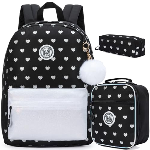 HTgroce Kinderrucksack Schwarz Rucksack Mädchen Schulrucksack für Mädchen Schulrucksack Mädchen Kinder Rucksack ab 8 jahren von HTgroce