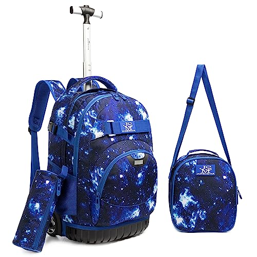 HTgroce Trolley Rucksack, Kinder Trolley Schultasche mit Rollen Rucksack Schultrolley Rucksäcke Kinder Schulrucksack Schulranzen mit Rollen von HTgroce