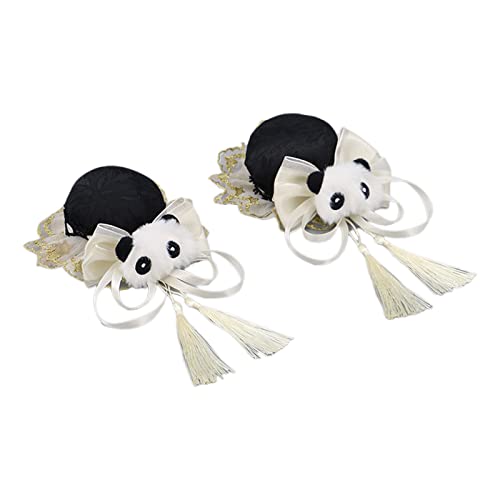 Damen-Haarspange, Schleife, Haarnadel, Cosplays, Kopfschmuck, Lolitas, Spitze, Haar-Accessoires, niedlicher Plüsch-Panda-Dekorationen, Schleifen, Schleife P von HUANIZI