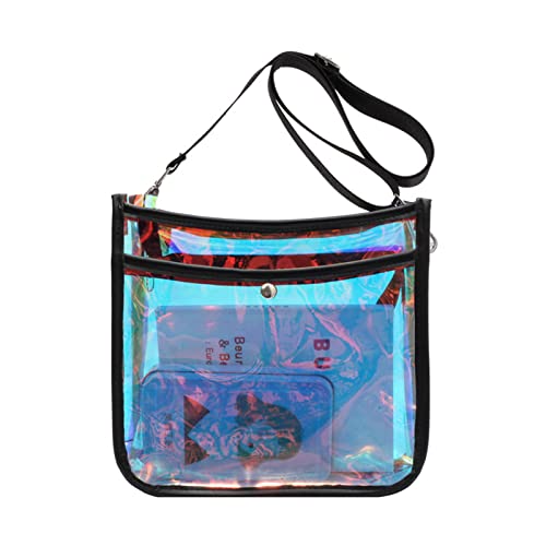 Damen-Umhängetasche, reflektierend, für Mädchen, Kuriertasche, Sommer, Strand, Freizeit, Wochenendtasche, Schwarz, AS THE PIC SHOW von HUANIZI