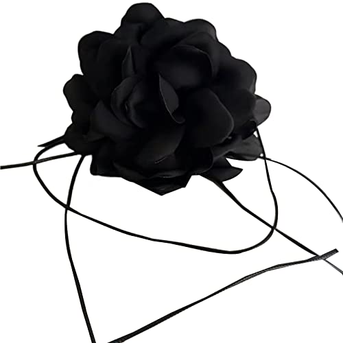 HUANIZI Damen-Blumenhalsband, Choker, Stoff, Blumenketten, künstliche Blume, Choker, Stoffmaterial, Stoffzubehör für Frauen von HUANIZI