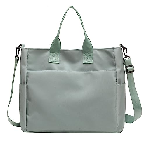 HUANIZI Damen Handtasche Nylon Große Schulter Crossbody Tasche Hobo Taschen für Einkaufen Reisen Casual Alltag, Grün , 38x14x31cm von HUANIZI