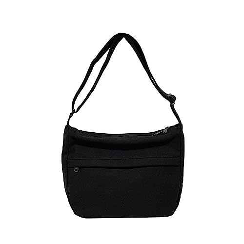 HUANIZI Damen-Schultasche, Kuriertasche für Damen, Schultertasche, solide, große Kapazität, lässige Damentasche, Schwarz, 32x11x26cm von HUANIZI