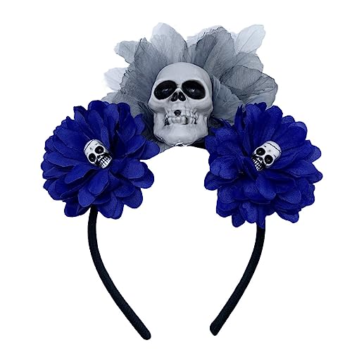 HUANIZI Haarband in Blumen- und Totenkopf-Form, für Damen, Party-Haarreifen, Haarschmuck, für Frauen, zum Fotografieren von HUANIZI