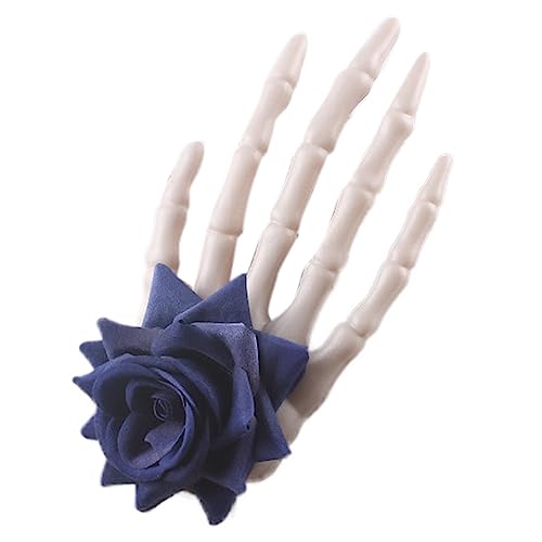 HUANIZI Haarspange mit Gothic-Blume, für Party, Cosplay, Skelett, Handklaue, Haarnadel, dunkle Serie, Damen-Haarschmuck von HUANIZI