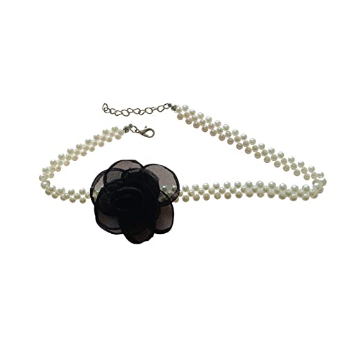 HUANIZI Halskette mit Blumen-Garn-Perlen, Schlüsselbein-Halskette, niedliches Halsband, Hochzeit, Party, Schmuck für Frauen und Mädchen von HUANIZI