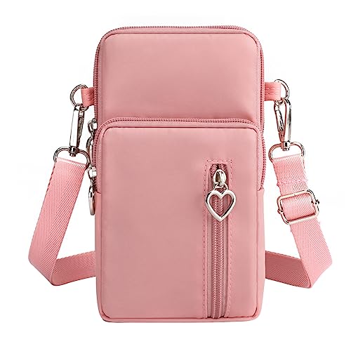 HUANIZI Handy-Tasche für Mädchen und Damen, modische Umhängetasche, Nylon, Bargeld-Kartenhalter, Haspe, Schultertasche, Geldbörse, Handtasche, PK, Small von HUANIZI