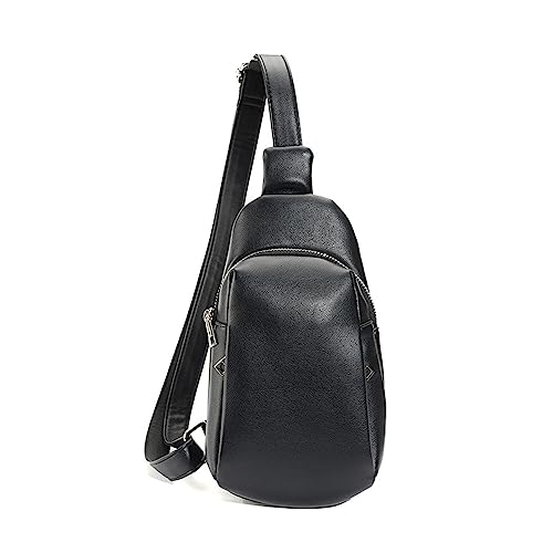 HUANIZI Hüfttasche aus PU-Kunststoff, große Kapazität, Sport-Gürteltasche, Brusttasche, multifunktional, Damen, Crossbody, Hüfttasche, Schultertasche, Schwarz, 15x8x25cm von HUANIZI