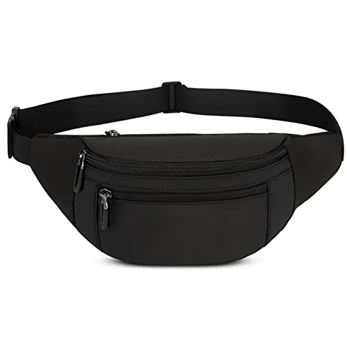 HUANIZI Hüfttaschen für Damen, Oxford-Freizeit, einfarbig, Schultertasche, Umhängetasche, Brusttasche, Kuriergürteltasche, Schwarz, 35x13x7cm von HUANIZI