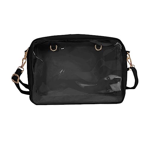 HUANIZI Japanische Umhängetasche für Damen, PU, Itabag, transparente Tasche, JK-Tasche, Handtaschen, Ita-Tasche, Crossbody-Tasche, Schwarz, AS THE PIC SHOW von HUANIZI