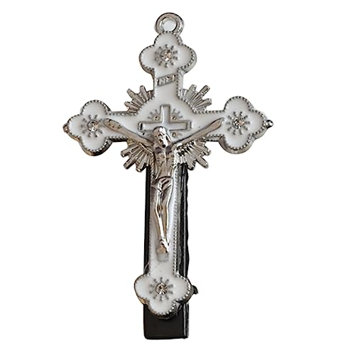 HUANIZI Kreuz-Haarspange für Teenager, Mädchen, Gothic-Stil, Haarnadel, Entenschnabel-Clip, Metallic-Haarspangen für Damen, seitlicher Pony von HUANIZI