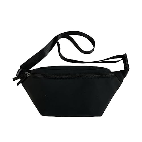 HUANIZI Lässige Hüfttasche, Hüfttasche, Street-Style, Damen-Gürteltaschen, große Kapazität, Nylon-Schultertaschen, Crossbody-Tasche, Schwarz, 35x3x17cm von HUANIZI