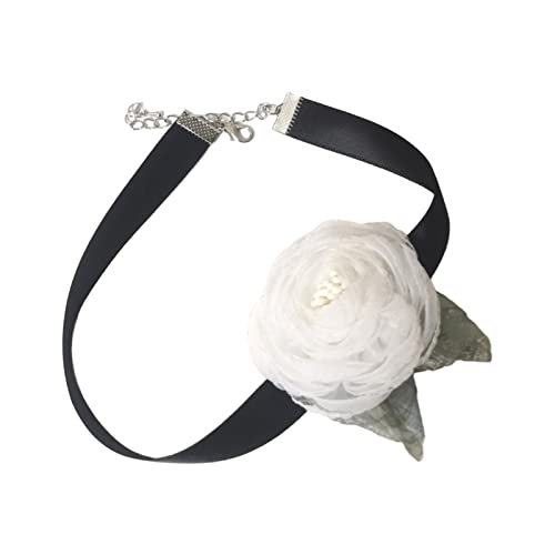 HUANIZI Lange Netz-Halskette mit Blütenknospe für Damen, elegante Schnürkette, Halskette am Hals, Modeschmuck-Accessoire von HUANIZI