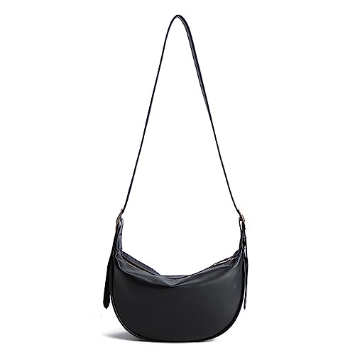 HUANIZI Modische Achseltasche, PU-Crossbody-Tasche für Mädchen, Frauen, Halbmond-Taschen, Damen-Geldbörse, Unterarm-Tragetasche, Schwarz, 19x7x14cm von HUANIZI