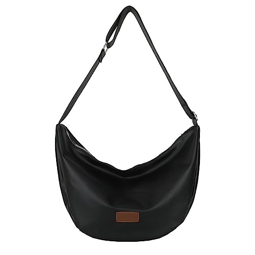 HUANIZI Modische Achseltasche, Schultertaschen für Mädchen, Frauen, Halbmondtaschen, Damen-Geldbörse, Unterarmtaschen, trendige Handtasche, Schwarz, 23x11x23cm von HUANIZI