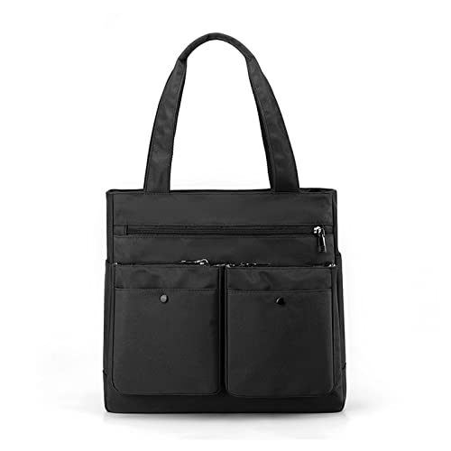 HUANIZI Modische Damen-Handtasche, große Kapazität, Nylon, Reisetasche, Schultertasche, mehrere Taschen, leichte Tasche, Schwarz, AS THE PIC SHOW von HUANIZI