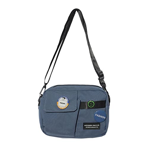 HUANIZI Modische Damen-Nylon-Schultertaschen für Jugendliche, legere Damen, große Kapazität, Umhängetasche, solide Handtaschen, Kuriertaschen, Blau, AS THE PIC SHOW von HUANIZI