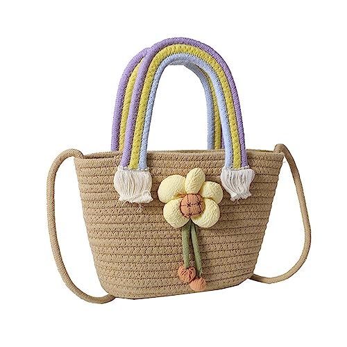 HUANIZI Modische Schultertasche aus gewebtem Stroh, für Damen, Handtasche für Urlaub, Reisetasche, Khaki, paragraph one von HUANIZI