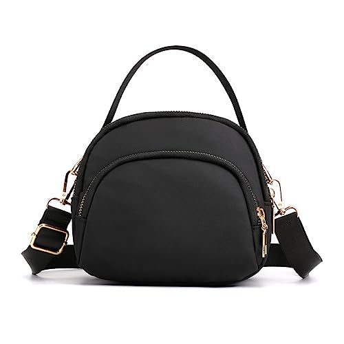 HUANIZI Modische Tasche, Nylon, Lippenstift, kosmatische Tasche, Schultertaschen für Mädchen, Frauen, Crossbody-Taschen, Reisetasche, Geldbörse, Handtasche, Schwarz, 17x14x8cm von HUANIZI