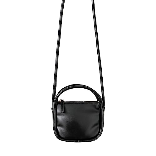 HUANIZI Modische Tasche, quadratisch, Leder, Lippenstift, Kosmetiktasche, Schultertaschen für Mädchen, Frauen, Crossbody-Tasche, Damen-Tragetasche, Schwarz, 18x8x13cm, Shoulder Strap: 116cm von HUANIZI