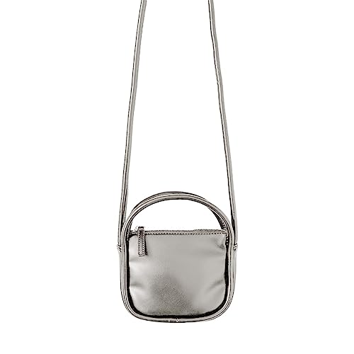 HUANIZI Modische Tasche, quadratisch, Leder, Lippenstift, Kosmetiktasche, Schultertaschen für Mädchen, Frauen, Crossbody-Tasche, Damen-Tragetasche, silber, 18x8x13cm, Shoulder Strap: 116cm von HUANIZI