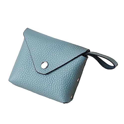 HUANIZI Modische kurze Geldbörse, kleine Geldbörsen, Kartenhalter, Geldtasche, Münztasche, Kleingeldfach, für Damen und Herren, Blau, 10x7.8x3.5cm von HUANIZI