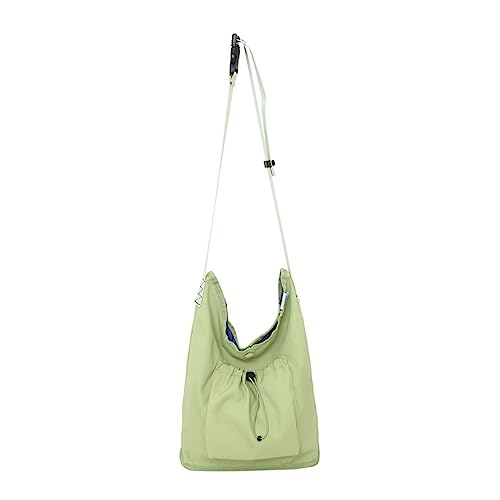 HUANIZI Nylon-Tasche mit Kordelzug, Umhängetasche, lässig, Einkaufstasche, große Kapazität, Schultertasche für Mädchen und Damen, Mehrzweck-Taschen, Grün , 34x11x38cm von HUANIZI