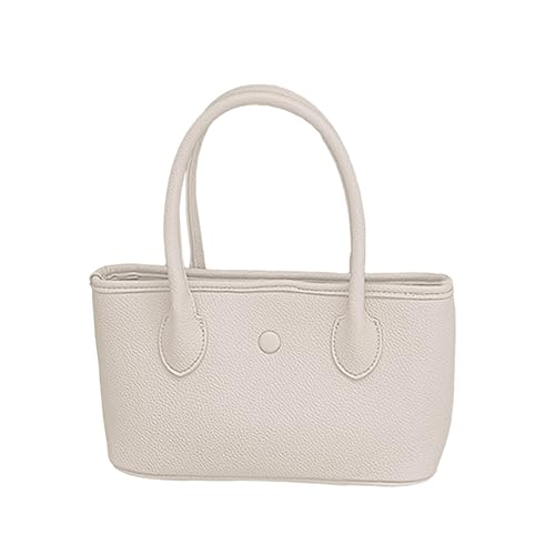 HUANIZI PU-Tasche, Freizeittasche, große Kapazität, Schultertasche für Mädchen und Frauen, einfarbig, trendige Tasche, Crossbody, Hobo-Handtasche, Beige, 29x16x11.5cm, Shoulder Strap: 126cm von HUANIZI