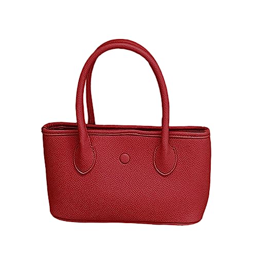 HUANIZI PU-Tasche, Freizeittasche, große Kapazität, Schultertasche für Mädchen und Frauen, einfarbig, trendige Tasche, Crossbody, Hobo-Handtasche, R, 29x16x11.5cm, Shoulder Strap: 126cm von HUANIZI