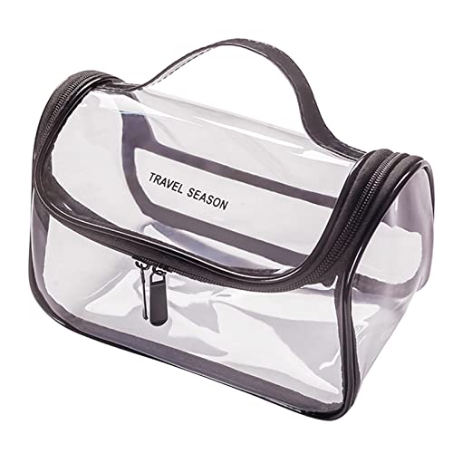 HUANIZI Reise-Make-up-Tasche, große Kapazität, PVC-Kosmetiktasche für Damen, multifunktionaler Aufbewahrungs-Organizer, tragbare Kulturbeutel, Kosmetiktasche, Schwarz von HUANIZI