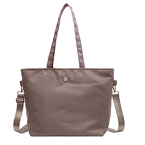 HUANIZI Stilvolle Umhängetasche aus Nylon, große Kapazität, Messenger, tragbar, einfarbig, Handtasche für Damen, Khaki, 33x14x32cm von HUANIZI