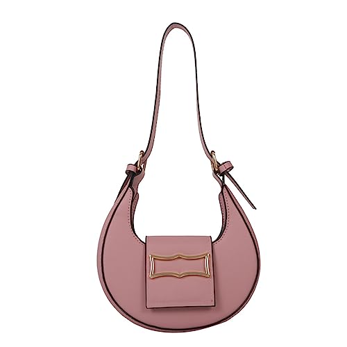 HUANIZI Trendige Handtaschen PU Umhängetasche Satteltaschen für Frauen Mädchen Unterarmtasche Luxus Sactchel Bag, PK, 18x5.5x19.5cm von HUANIZI