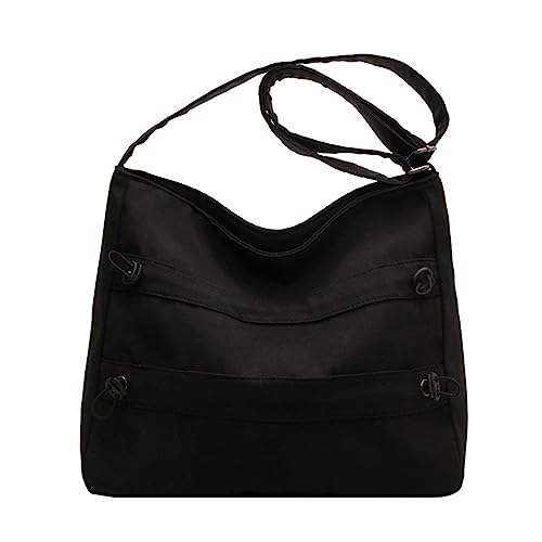 HUANIZI Vielseitige Umhängetasche, großes Fassungsvermögen, Retro-Stil, Kuriertasche für Damen, modische Umhängetasche, Schwarz, 38x13x28cm von HUANIZI