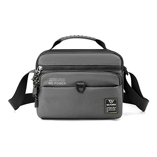 Herren-Umhängetasche, einfache Reise-Umhängetasche, lässige Handtasche, große Kapazität, Kuriertasche für Sport, Workout, Wandern, Grau, AS THE PIC SHOW von HUANIZI